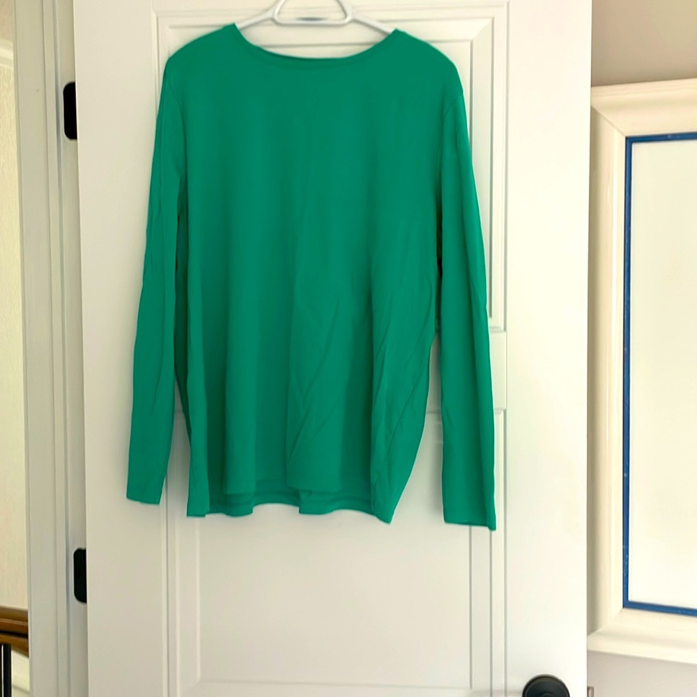 Talbots long sleeve green t-shirt, 3X, NWOT